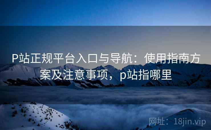 P站正规平台入口与导航：使用指南方案及注意事项，p站指哪里