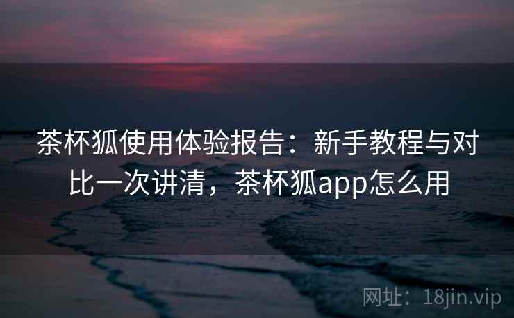 茶杯狐使用体验报告：新手教程与对比一次讲清，茶杯狐app怎么用