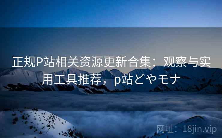 正规P站相关资源更新合集：观察与实用工具推荐，p站どやモナ